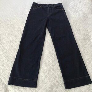 Express Jeans Women's Size 10R Blue High-Rise Wide-Leg Denim 33" Inseam Stretch